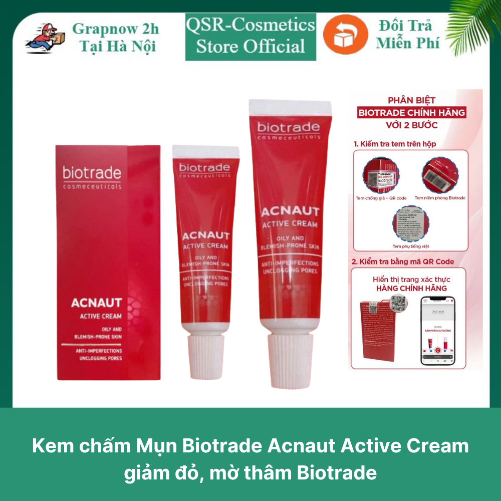 Kem chấm Mụn Biotrade Acnaut Active Cream giảm đỏ, mờ thâm Biotrade