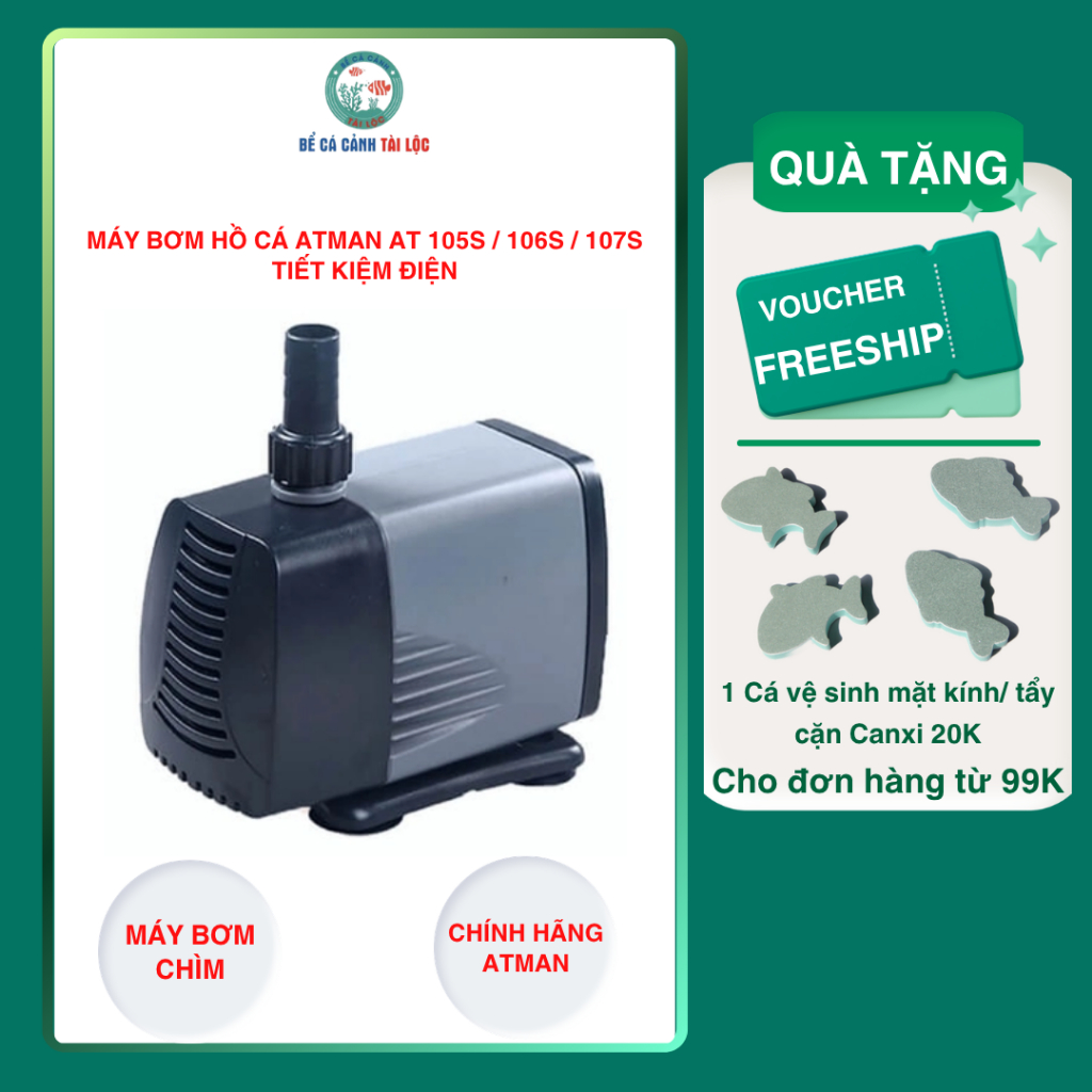 Bơm hồ cá Atman AT-105s tiết kiệm điện