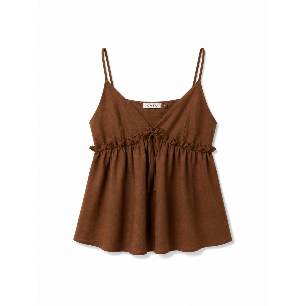 TUBYCATU Set Hazel Áo 2 Dây Form Babydoll + Quần Dài Bo Gấu Phối Ren Sườn | BigBuy360 - bigbuy360.vn