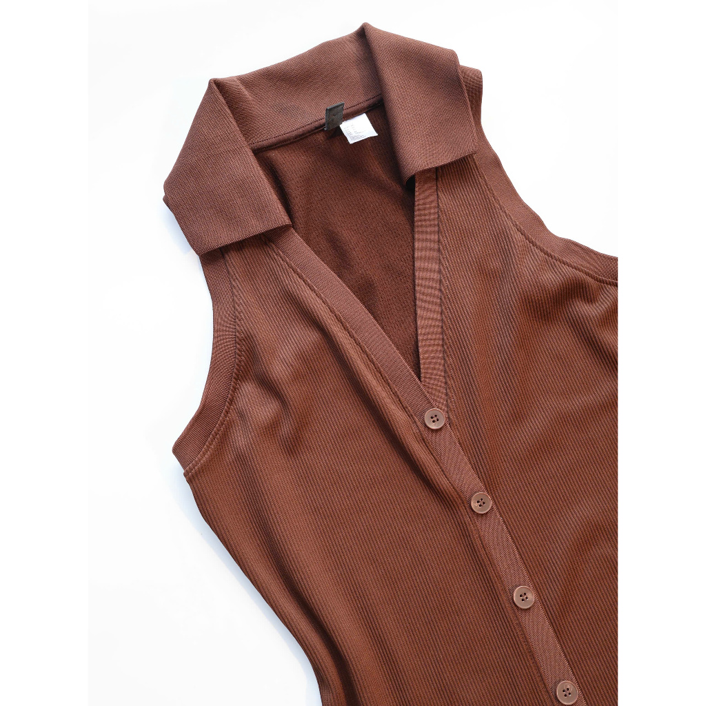 Đầm body gân nâu Divided (H&M) 🤎