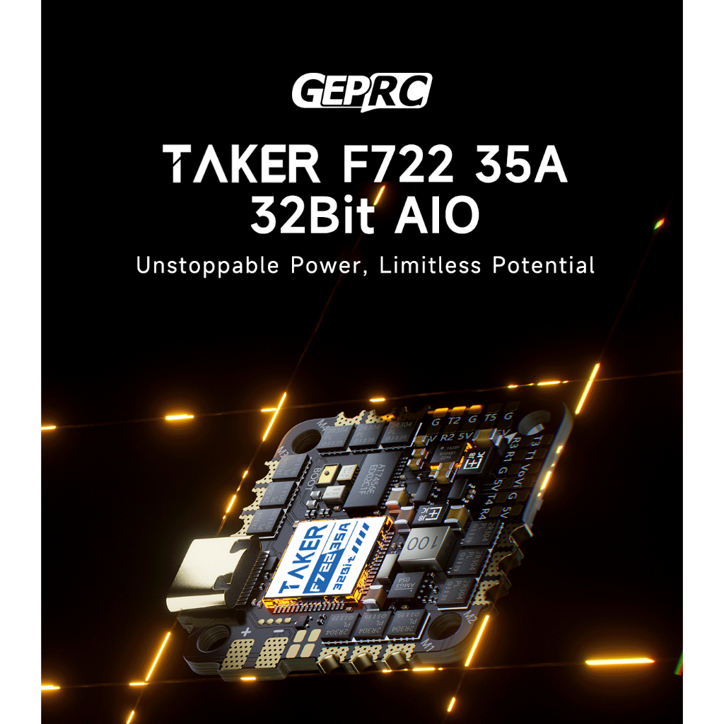 Mạch AIO GEPRC TAKER F722 35A 32Bit AIO – F722 + ICM42688-P + ESC 32Bit 128K PWM