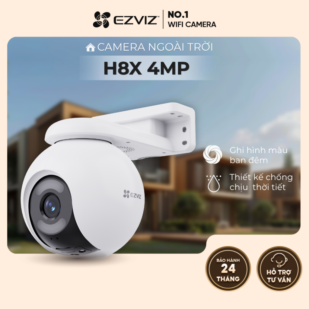 Camera EZVIZ Wifi Ngoài Trời CS-H8X 2K 4MP - Hàng chính hãng