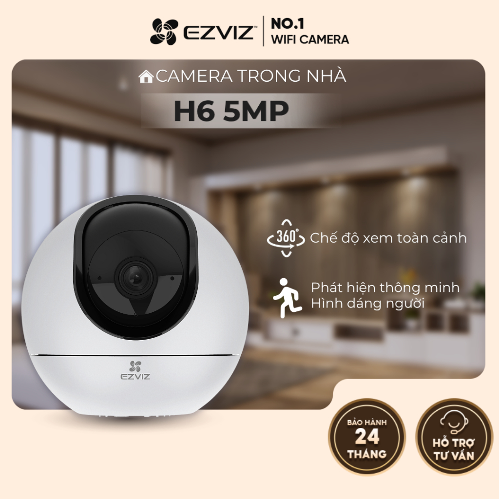 Camera EZVIZ Wifi Trong Nhà H6C G1 5MP 3K - Hàng chính hãng
