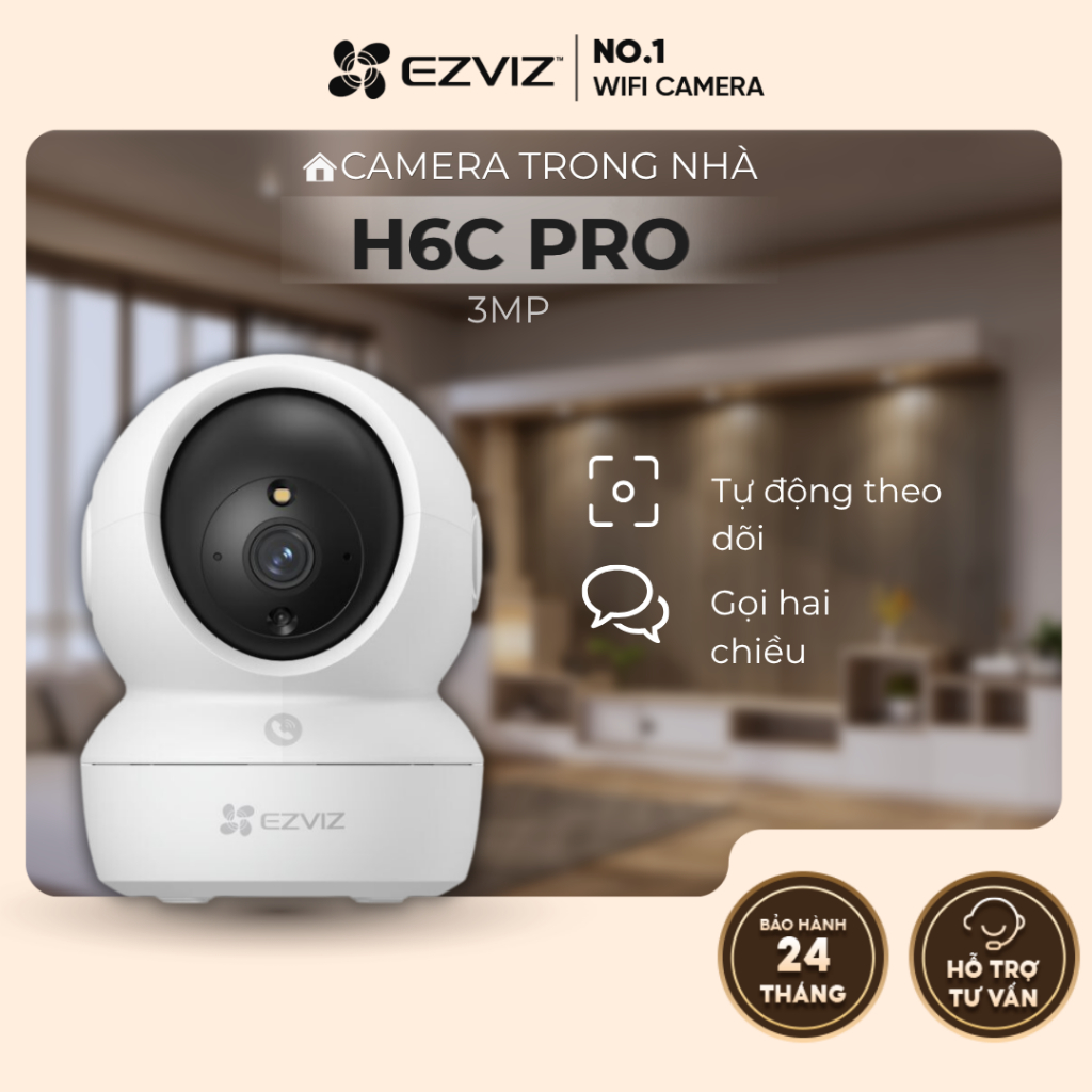 Camera EZVIZ Wifi Trong Nhà H6C Pro 2K 3.0MP - Hàng Chính Hãng