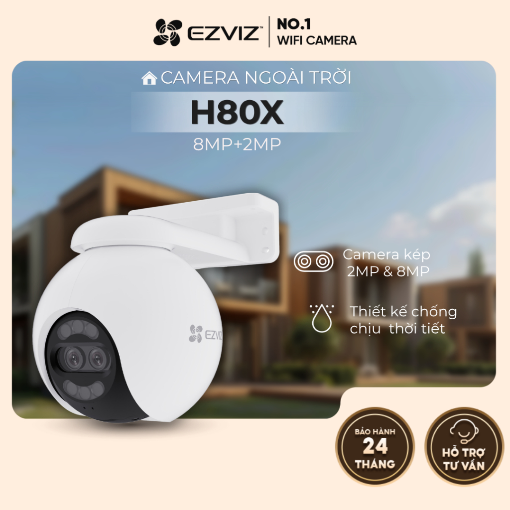 Camera EZVIZ Wifi Ngoài Trời H80x 4K 8MP COLORFULL  - Hàng Chính Hãng