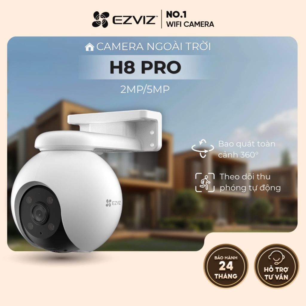 Camera EZVIZ Wifi Ngoài trời H8C Pro 3K 5MP - Hàng chính hãng