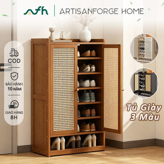 Artisan Forge Home Tủ Giày Tủ Đựng Giày gỗ Tre tự nhiên Cao Cấp Đa Năng 2/3/4 Cửa Phòng Khách