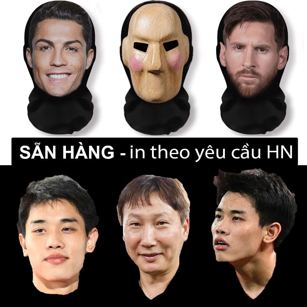 Mũ trùm đầu hình người nổi tiếng ronaldo messi  ĐÌNH BẮC sơn tùng Hiếu thứ 2  J97 SPEED mặt nạ Cosplay ronaldo