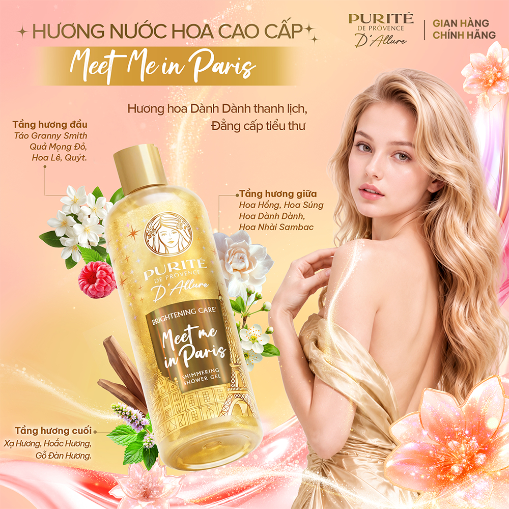 [SVIP] [MỚI] Sữa Tắm Nhũ Hương Nước Hoa Purité D'Allure 500ML Dưỡng Sáng Meet Me In Paris / Tươi Mới Little Secrets | BigBuy360 - bigbuy360.vn
