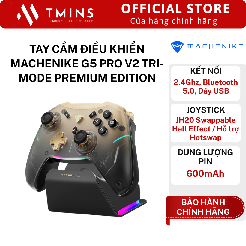 Tay cầm điều khiển Machenike G5 Pro V2 Tri-mode Premium Edition (Set) - Hàng chính hãng