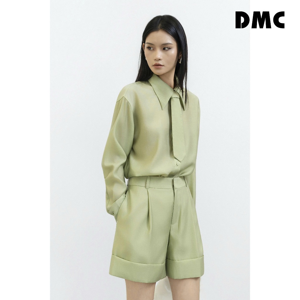 Quần short phối gấu túi chéo DMC (Light Cyan Organza Shorts)