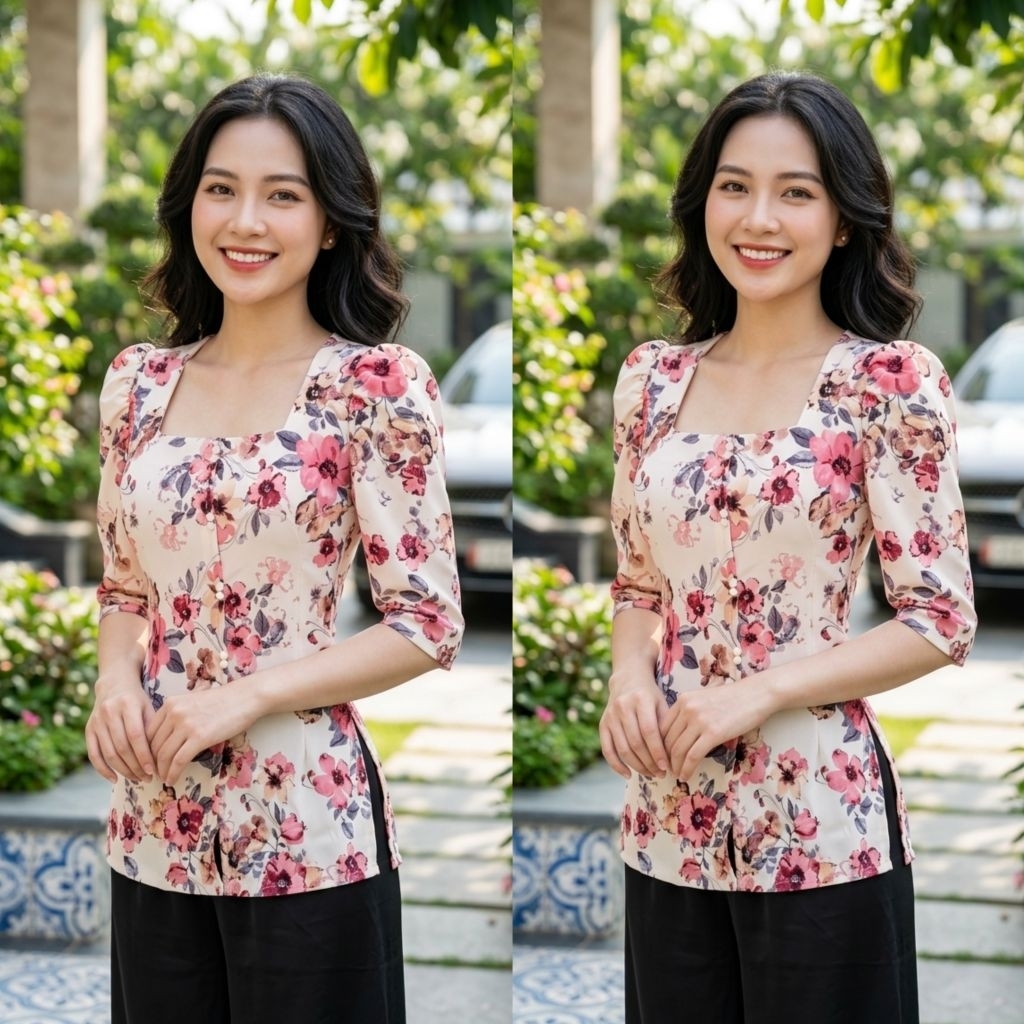 8 màu Áo lẻ bà ba thun gấm cổ vuông