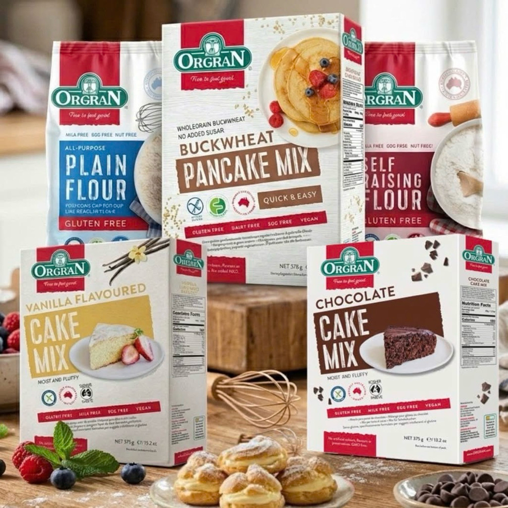 Bột Làm Bánh Pancake Kiều Mạch Không Gluten Orgran - GLUTEN FREE Buckwheat Pancake Mix - Hộp 375g