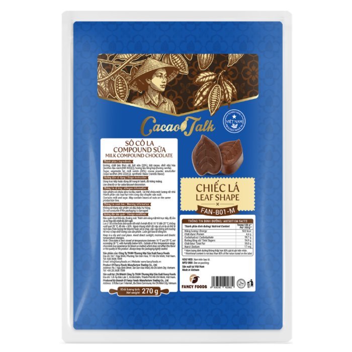 Sô Cô La Compound Sữa Hình Chiếc Lá Fan-B01-M Cacao Talk (270 g)