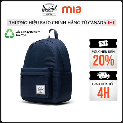 Balo Herschel Classic TM 2.0 Standard 13" - Laptop Nam Nữ 13-14 Inch , Vải EcoSystem Tái Chế, Bền Màu, Đi Học Du Lịch