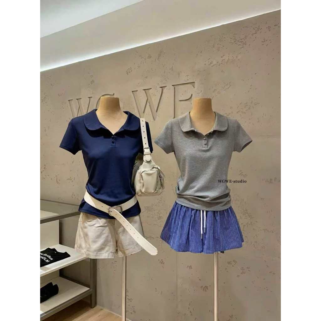 WG9736 ÁO POLO TRƠN CỔ SEN