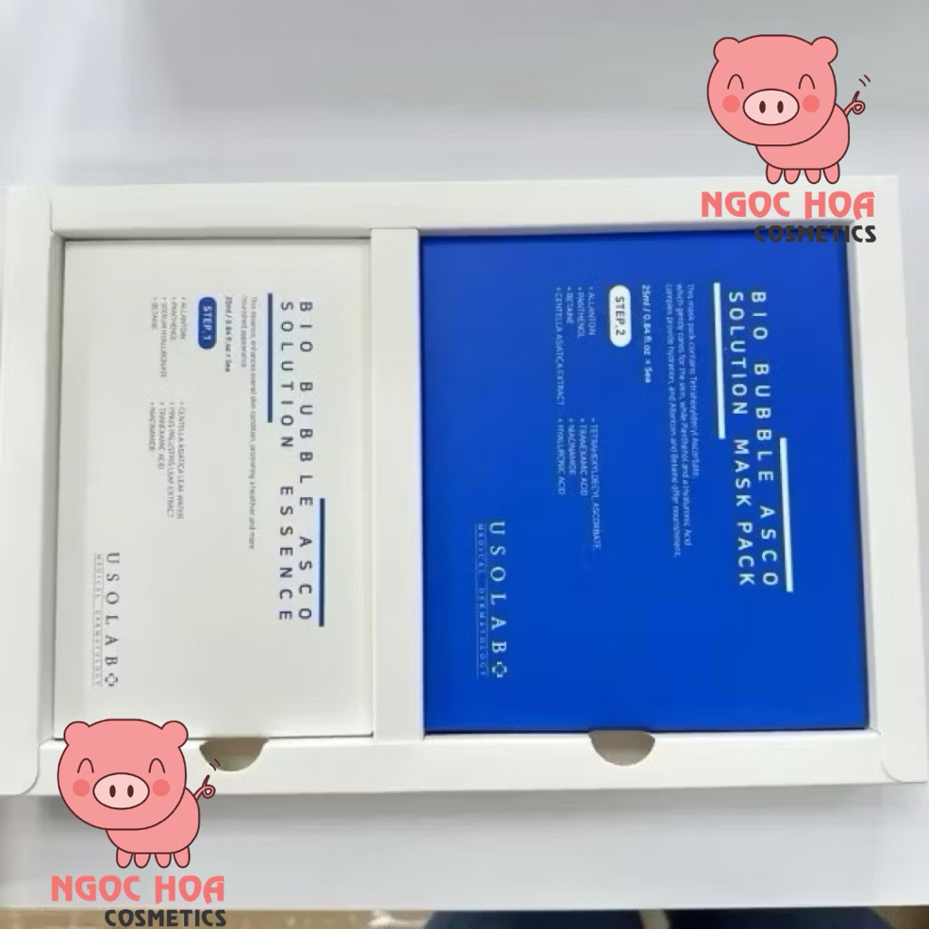 [HÀNG CTY] Bộ Mặt Nạ CO2 Thải Độc Sinh Học Bio Bubble Asco Solution Kit USOLAB Essence & Mask Pack