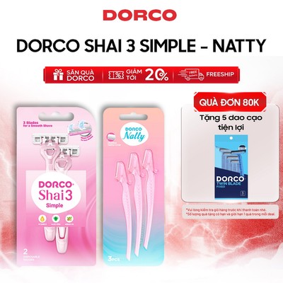 Dao Cạo Body Nữ 3 Lưỡi DORCO SHAI 3 SIMPLE & DORCO NATTY - TRC200PK(U)-2B & LI0003-3B