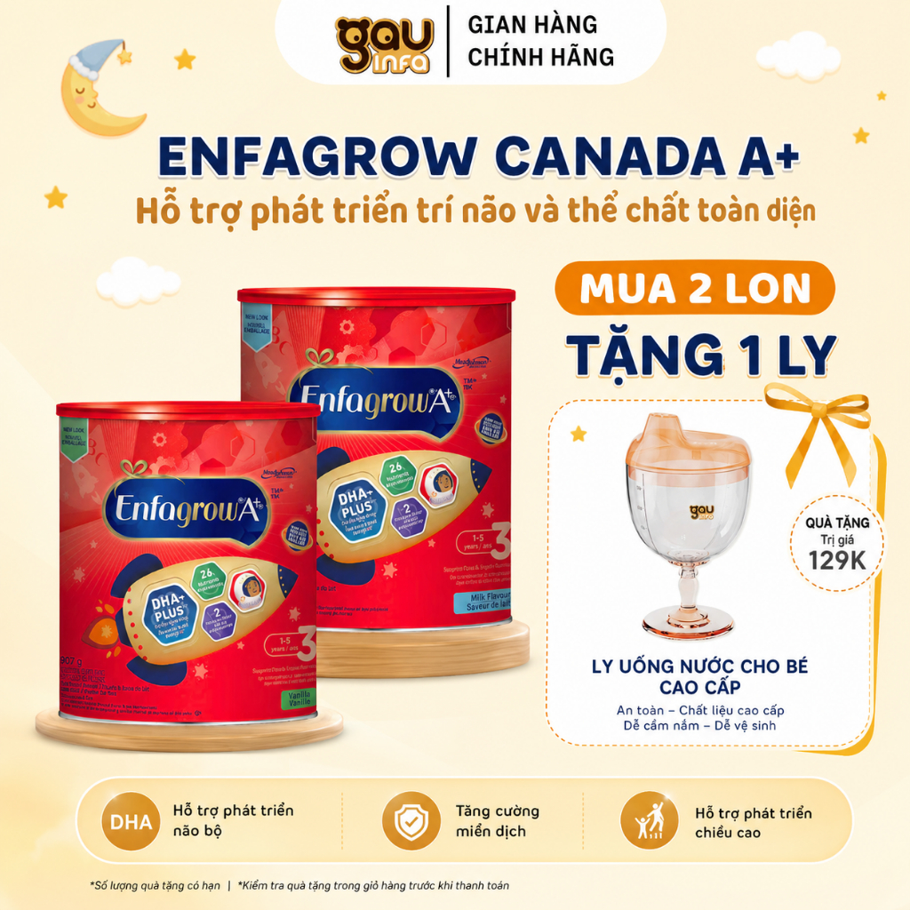 Sữa bột Enfagrow Canada A+, sữa nước Enfagrow Canada lốc 6 hộp mẫu mới dành cho bé từ 1-5Y Gauinfa