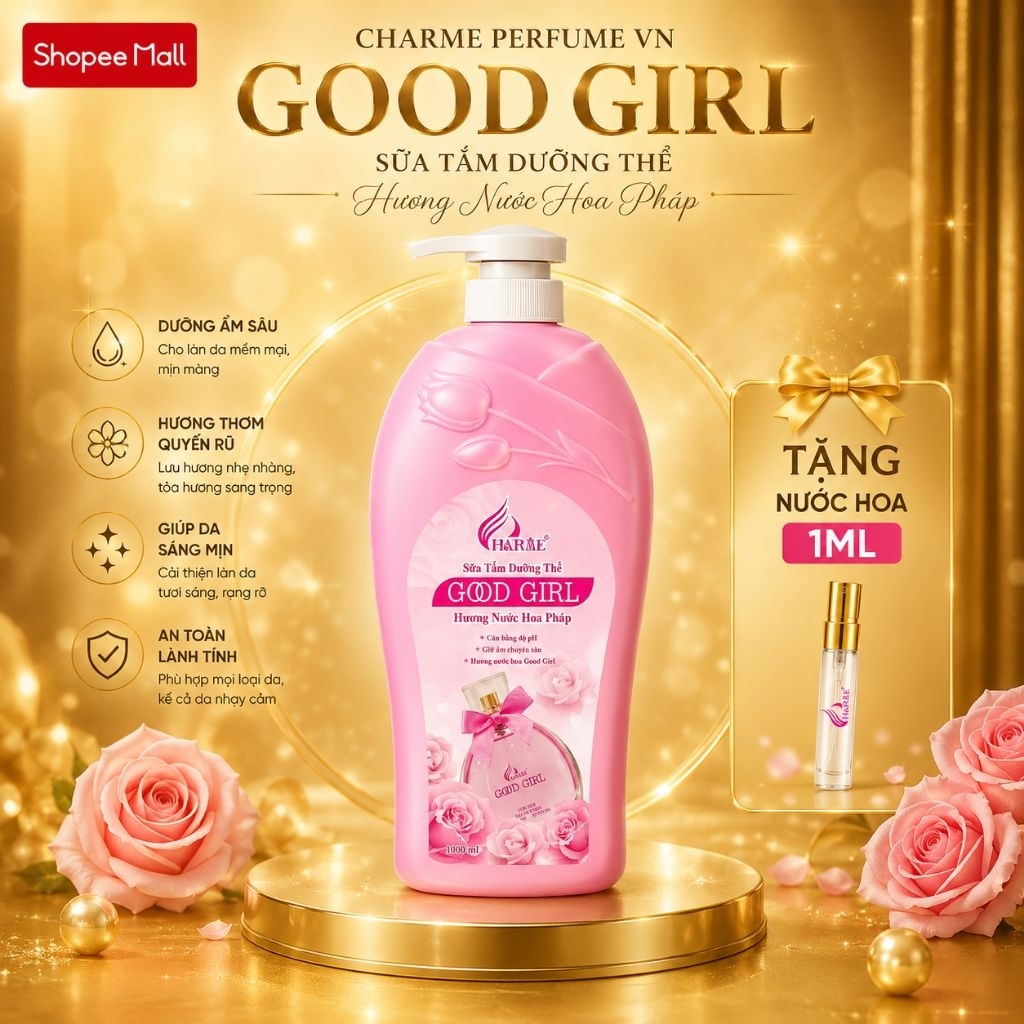[ TẶNG NƯỚC HOA 1ML] SỮA TẮM GOOD GIRL 1000ML - SỮA TẮM  GOOD GIRL