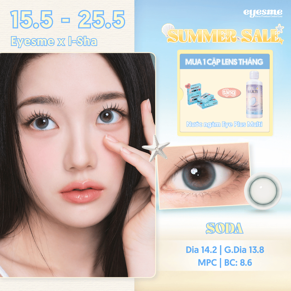 [Eyeme x I-Sha] Lens xanh Soda long lanh - One Pick Natural line