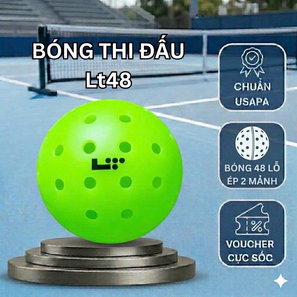 Bóng Pickleball Life Time LT Pro 48 Thi Đấu-Thiết Kế 48 Lỗ,Công Nghệ Ép 2 Mảnh Siêu Bền,Độ Nảy Chuẩn