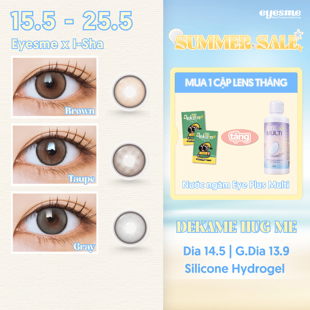 [Eyeme x I-Sha] Lens giãn tròng có viền long lanh - Dekame Hug Me