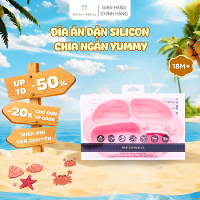 Đĩa Ăn Dặm Silicon Chia Ngăn Có Đế Hút Chân Không Chống Đổ Yummy Marcus & Marcus, Cho Bé Từ 18 Tháng - Pokey