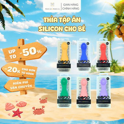 Thìa Tập Ăn Silicon Palm Grasp Marcus & Marcus, Cho Bé Từ 12 Tháng