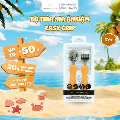 Bộ Thìa Nĩa Ăn Dặm Cho Bé Easy Grip Marcus & Marcus, Từ 3 Tuổi - Lola