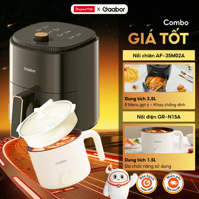 【Combo Sales】 Gaabor 57 Nồi chiên không dầu 3.5L AF-35M02A và Nồi điện đa năng 1.5L GR-N15A