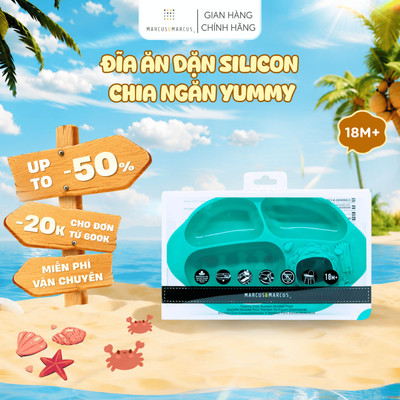 Đĩa Ăn Dặm Silicon Chia Ngăn Có Đế Hút Chân Không Chống Đổ Yummy Marcus & Marcus, Cho Bé Từ 18 Tháng - Ollie