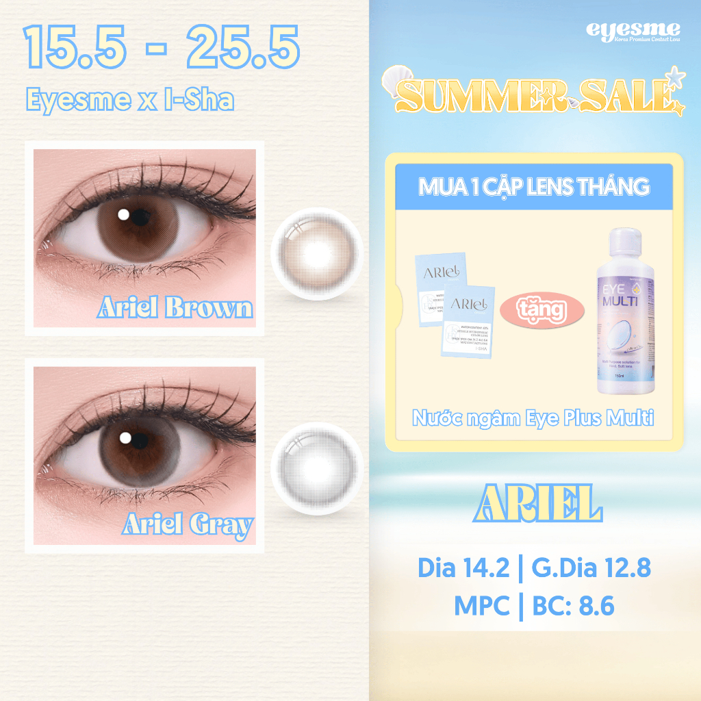 [Eyeme x I-Sha] Lens viền mờ tạo hiệu ứng long lanh - Ariel Series