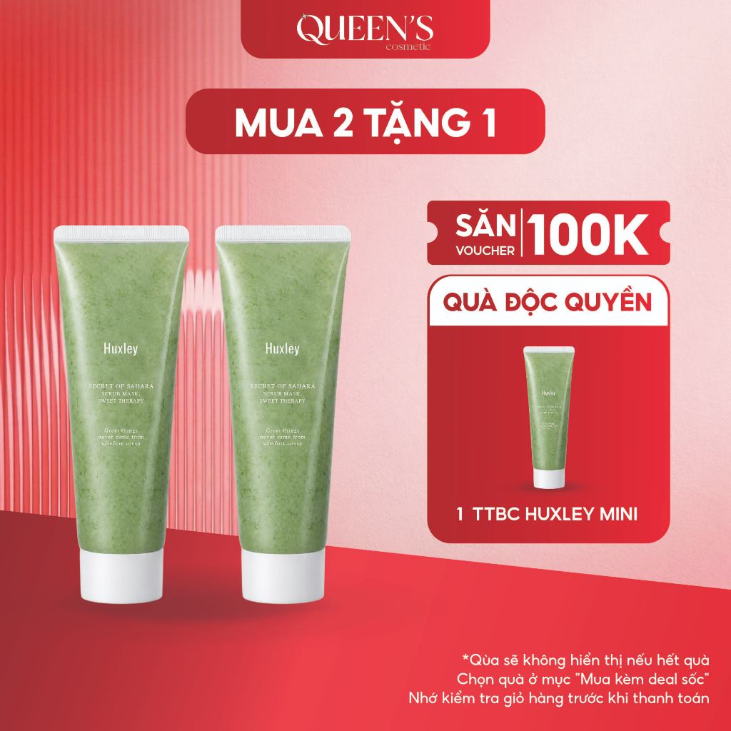 Combo 2 Tẩy Tế Bào Chết HUXLEY Scrub Mask Sweet Therapy 30g - Tặng 1 chai tẩy da chết Minisize 30g