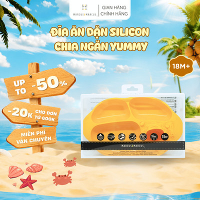 Đĩa Ăn Dặm Silicon Chia Ngăn Có Đế Hút Chân Không Chống Đổ Yummy Marcus & Marcus, Cho Bé Từ 18 Tháng - Lola