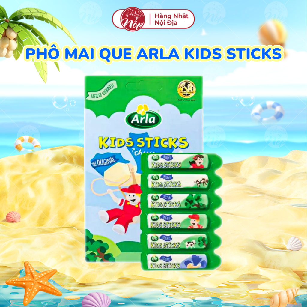 [Date Mới] Phô mai que Processed Cheese Arla Kids Sticks bổ sung Protein, Canxi bé từ 1 tuổi|Hộp 6 q