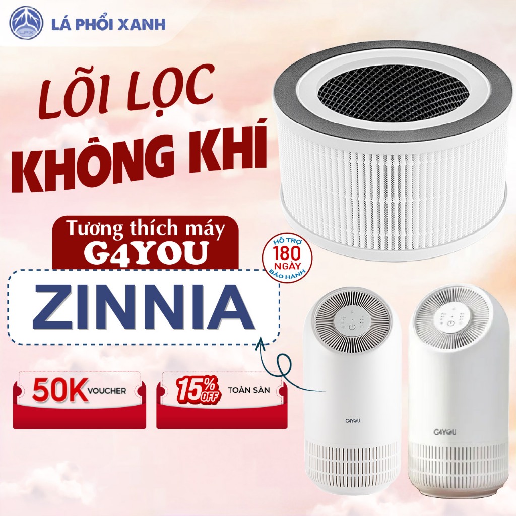 Lõi lọc tương thích máy G4YOU ZINNIA - Tấm lọc không khí hỗn hợp 3 màng chất lượng