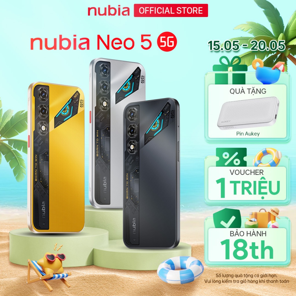 Điện thoại Gaming Nubia Neo 3 & Neo 5 5G - 2 công nghệ tản nhiệt I Pin kép 6050 mAh I Gaming trigger