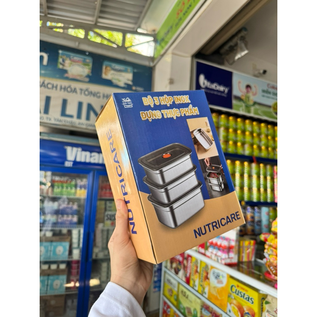 [PHẨM NUTRICARE] Bộ 3 Hộp Inox Đựng Thực Phẩm - INOX SUS410