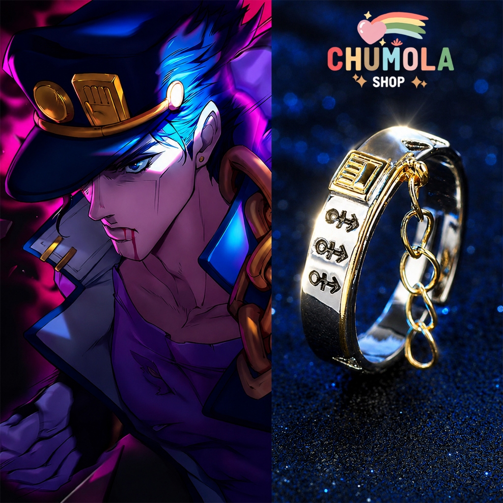 Nhẫn KUJO JOTARO Anime JOJO'S BIZARRE ADVENTURE Phụ Kiện Thời Trang Cá Tính Cosplay Quà Tặng Fan Ani