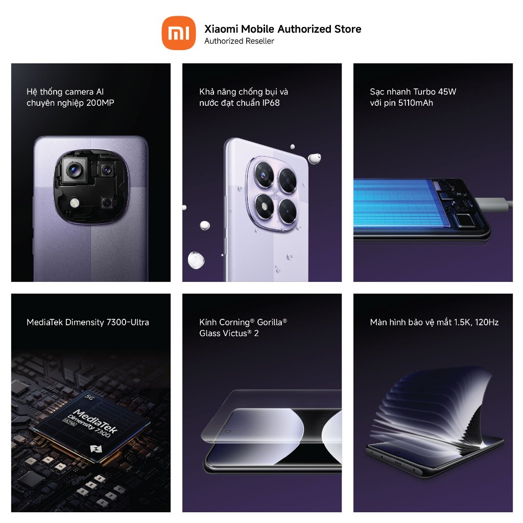 Điện thoại Redmi Note 14 Pro 5G (8+256GB) | Màn 6.67" | MediaTek Dimensity 7300-Ultra | Camera 200MP AI | BigBuy360 - bigbuy360.vn