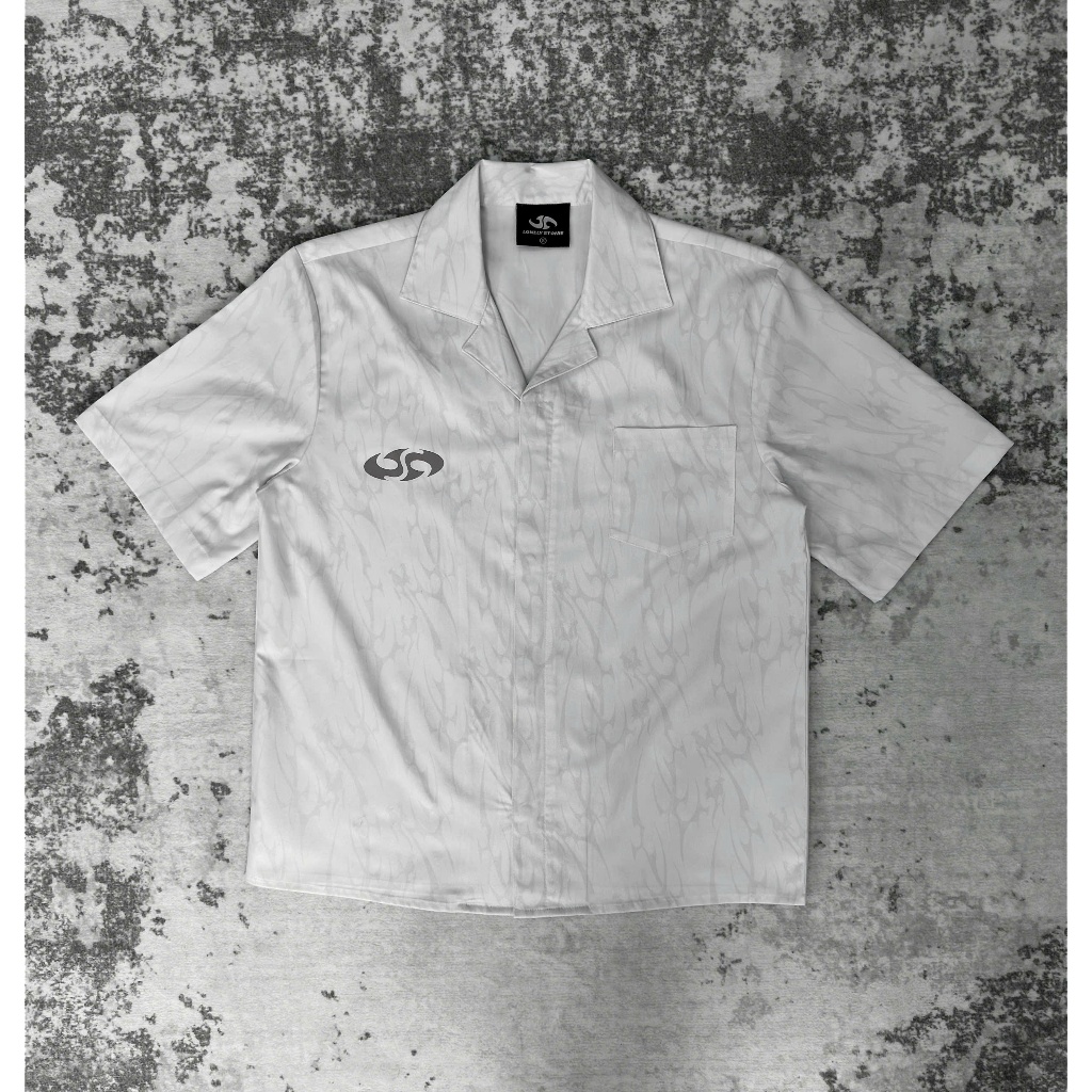 Áo Sơ Mi/Cuban Shirt Lonely Stonie "SCAR", chất liệu Cotton Oxford, form Oversize, in hiệu ứng holog