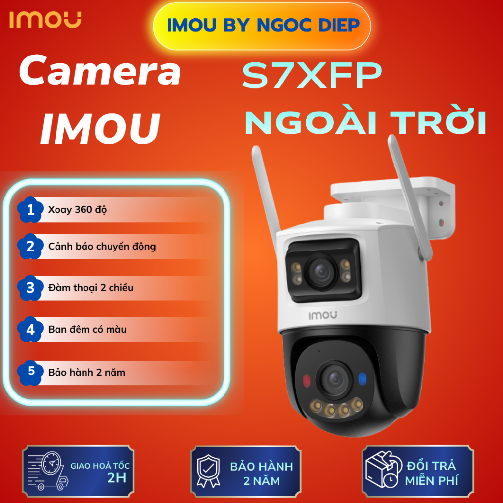 Camera IMOU Wifi Ngoài Trời Cruiser Dual 2 Pro IPC-S7XFP-8U0WED 8MP 2 Ống Kính, Công Nghệ AURORA Siê