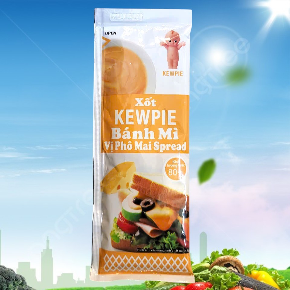 KEWPIE ++ gói CAM 80gr ++ XỐT BÁNH MÌ PHÔ MAI Cheese Mayonnaise Spread