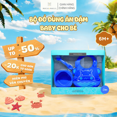 Bộ Đồ Dùng Ăn Dặm Silicon Baby Marcus & Marcus, Cho Bé Từ 6 Tháng - Lucas