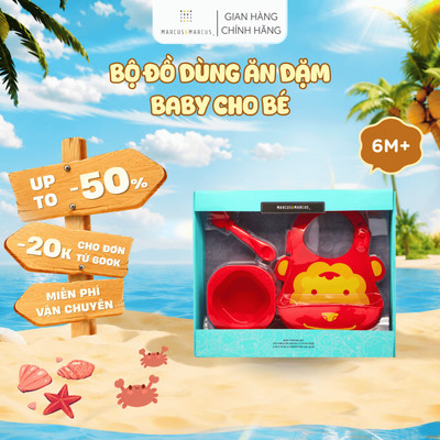 Bộ Đồ Dùng Ăn Dặm Silicon Baby Marcus & Marcus, Cho Bé Từ 6 Tháng - Marcus