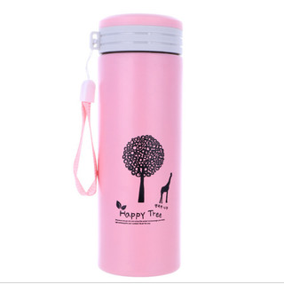 Combo 2 bình nước inox 360ml  HAPPY TIME có dây xách