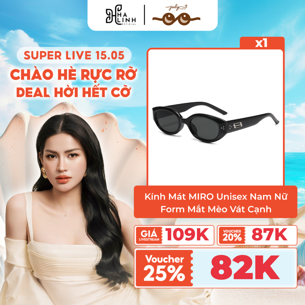 [Võ Hà Linh x Kính Mắt July] Kính Mát MIRO Nam Nữ Form Mắt Mèo Vát Cạnh Kính Râm July Eyewear Sunnie