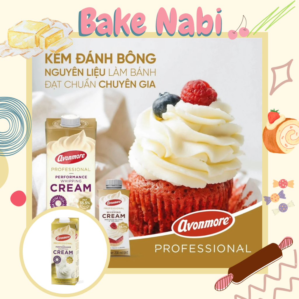 KEM SỮA TƯƠI WHIPPING CREAM AVONMORE 1L