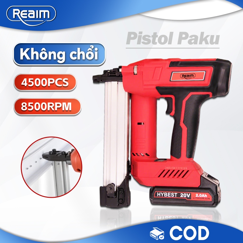 REAIM súng bắn đinh pin lithium súng bắn đinh F30 Với 1500 móng điện Súng bắn đinh điện đa năng nước